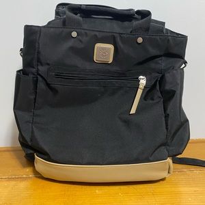 Ergobaby Tote Diaper Bag, Coffee Run Tall, Black/Tan